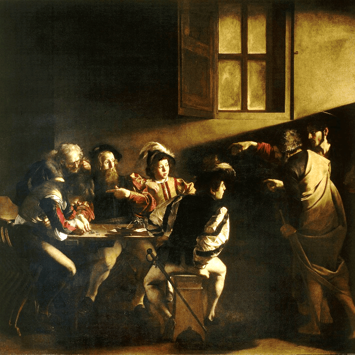  The observations of Caravaggio’s The Calling of Saint Matthew and the questions under the section “Reflection” are quoted and paraphrased from Juliet Benner, Contemplative Vision: A Guide to Christian Art and Prayer (Intervarsity Press: Downers Grove, 2011), 122–132.